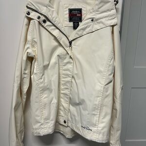 Eddie Bauer Women's Creme Hooded Raincoat